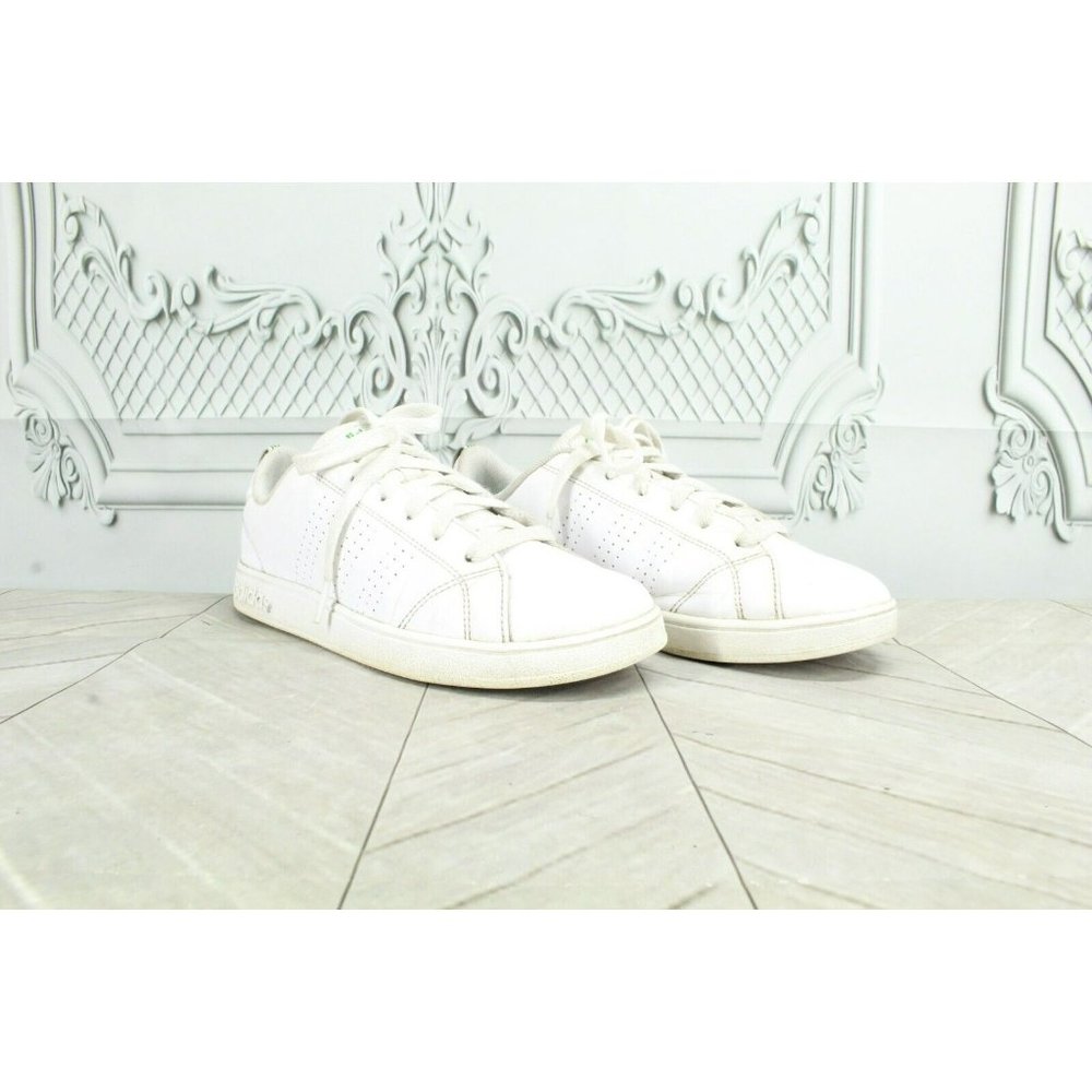 Adidas White Leather Lace Up Low Top Athletic Sneaker Shoes Size 4.5 - Picture 3 of 9